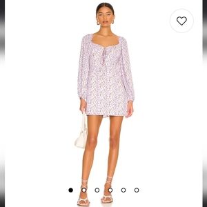 Shelly Puff Sleeve Dress in Lavender